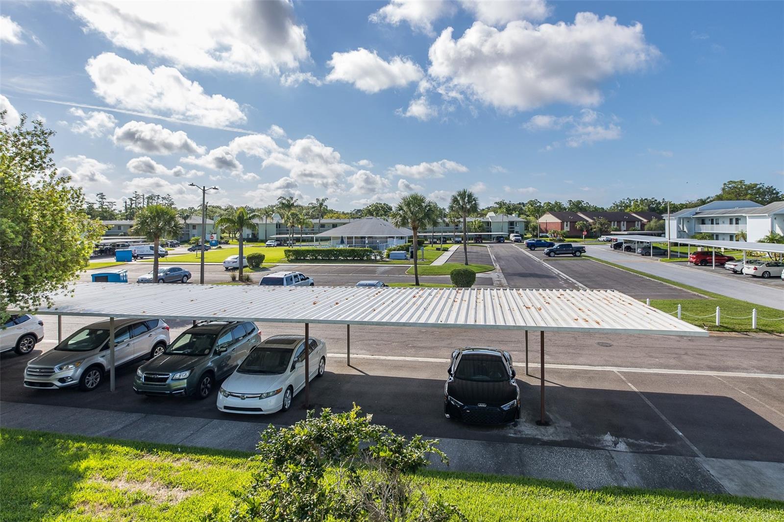 covered parking one space