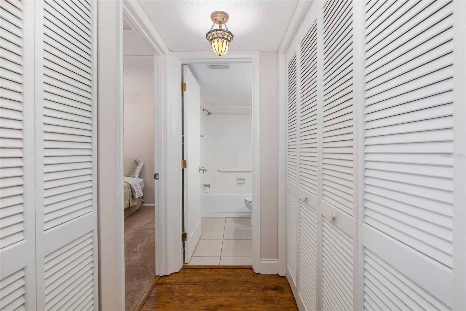 Laundry located in hallway on the right