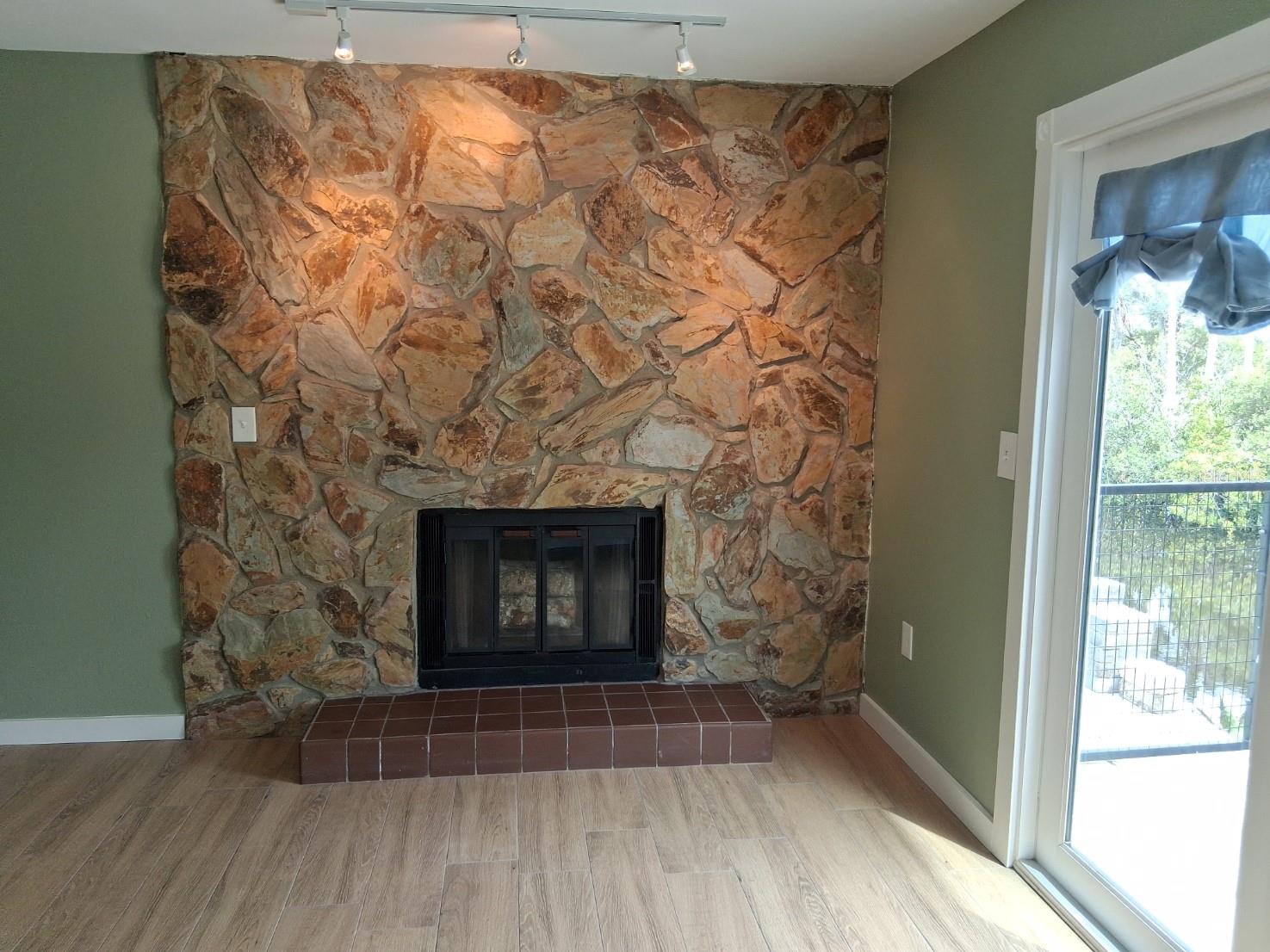 Wood-burning fireplace in master bedroom!!