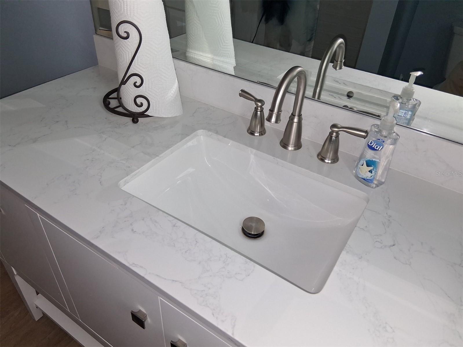 Downstairs bath - new sink and beautiful granite top!