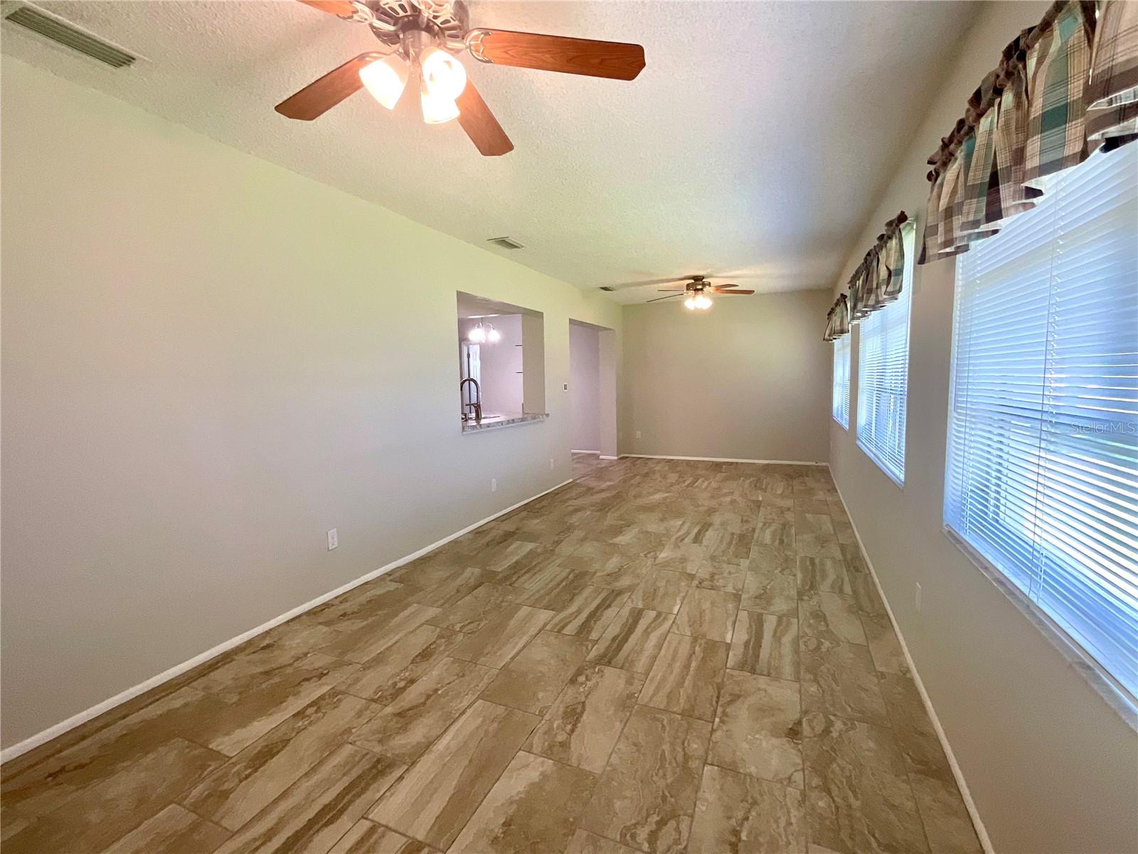 Family room view towards dining room