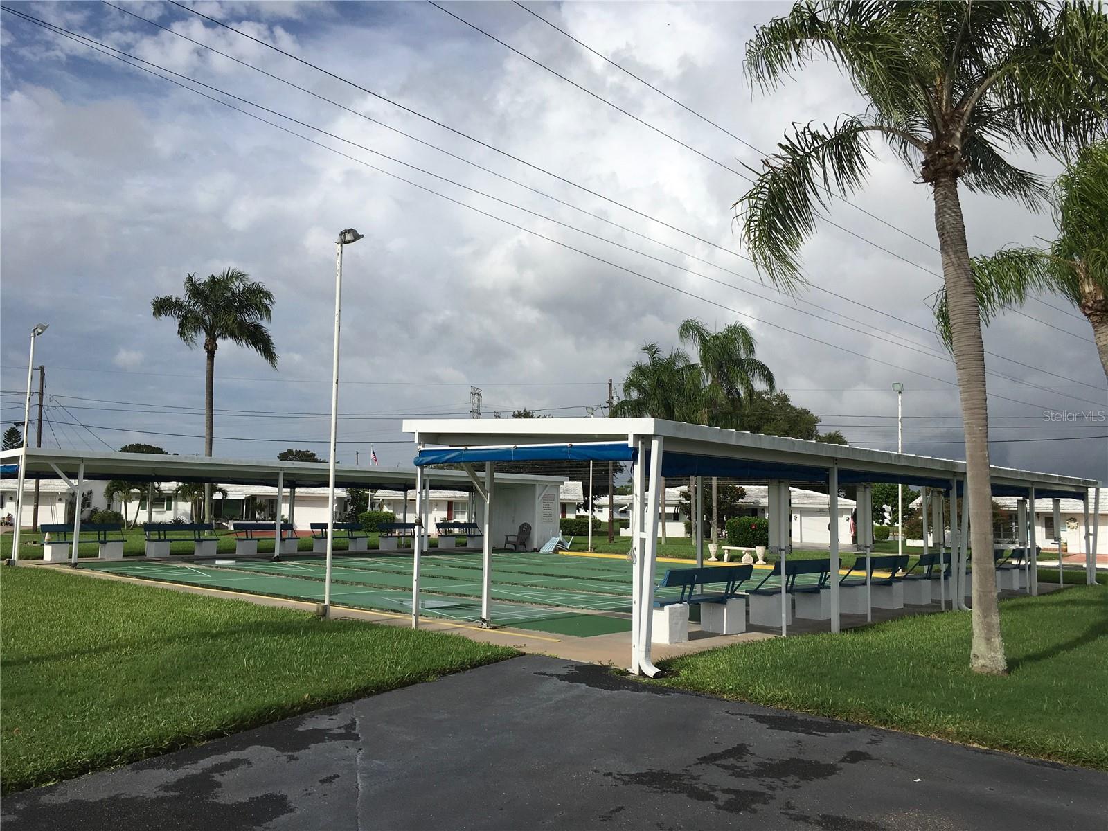 Clubhouse shuffleboard courts