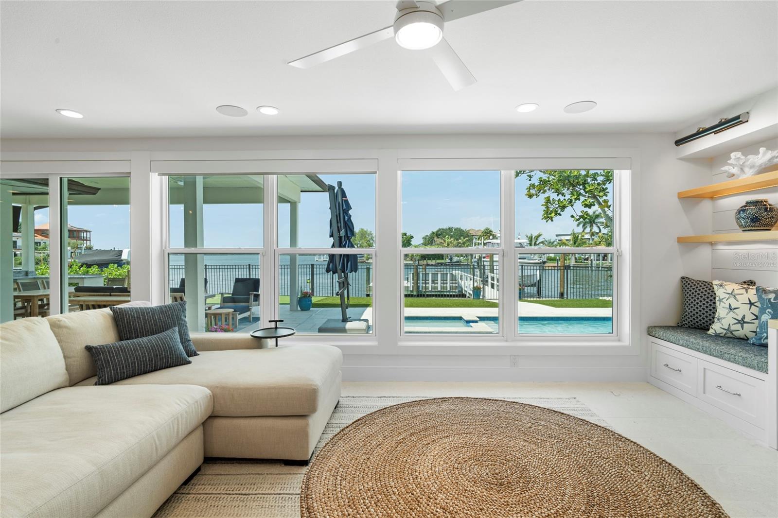 smart home features control audio, video, security, climate & pool, virtually staged