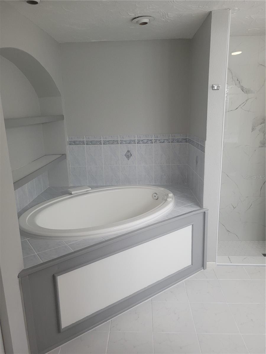 primary bathroom with Jacuzzi tub