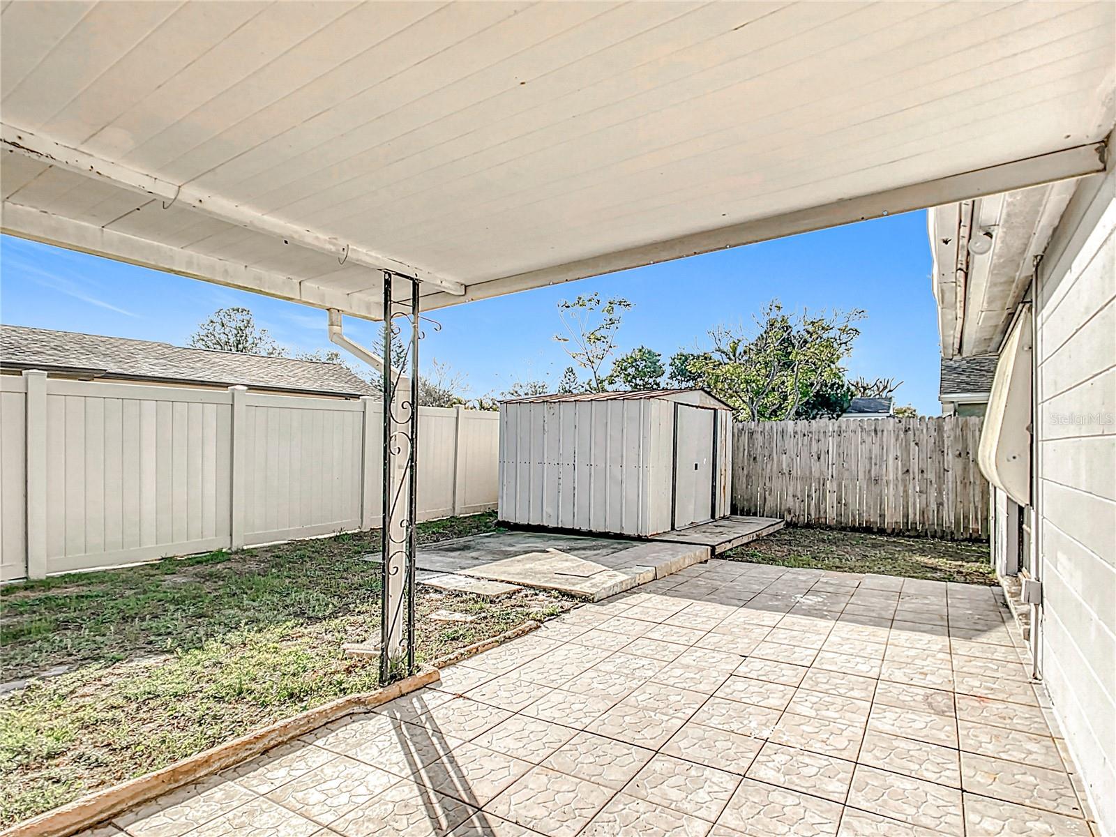outside rear covered patio
