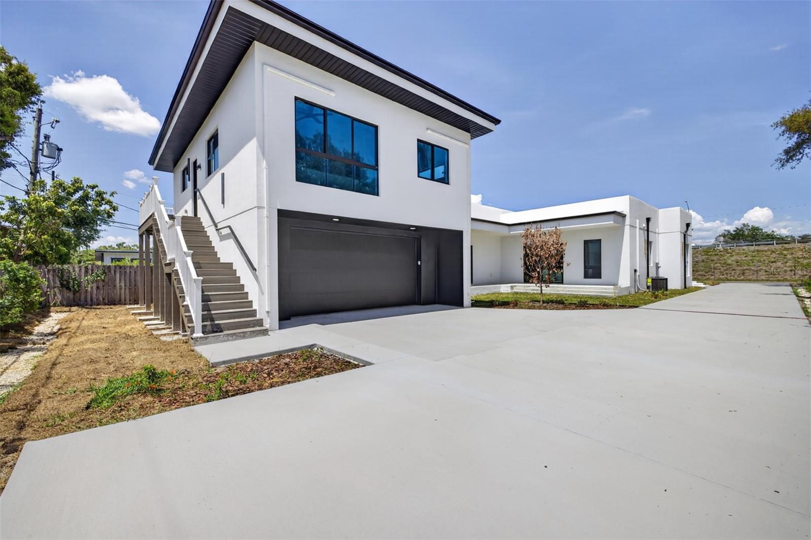 detached garage and ADU entrance
