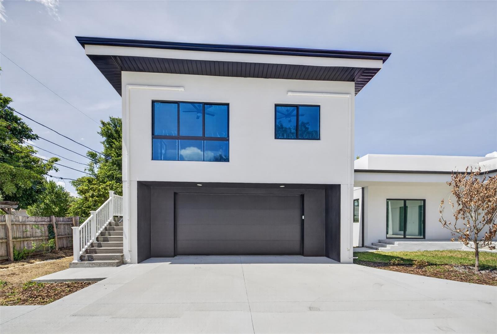 detached garage and ADU entrance