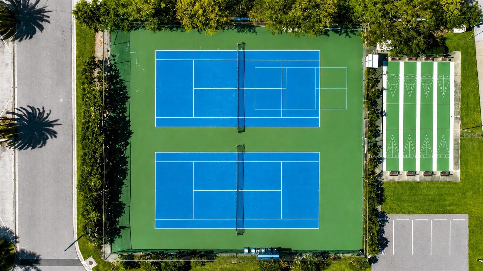 Tennis, Pickle Ball and Shuffleboard.