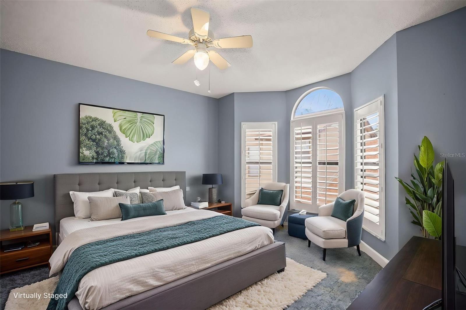 Primary Bedroom staged