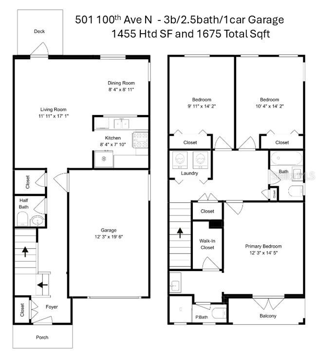2 story 3b 2.5 bath 1 car garage