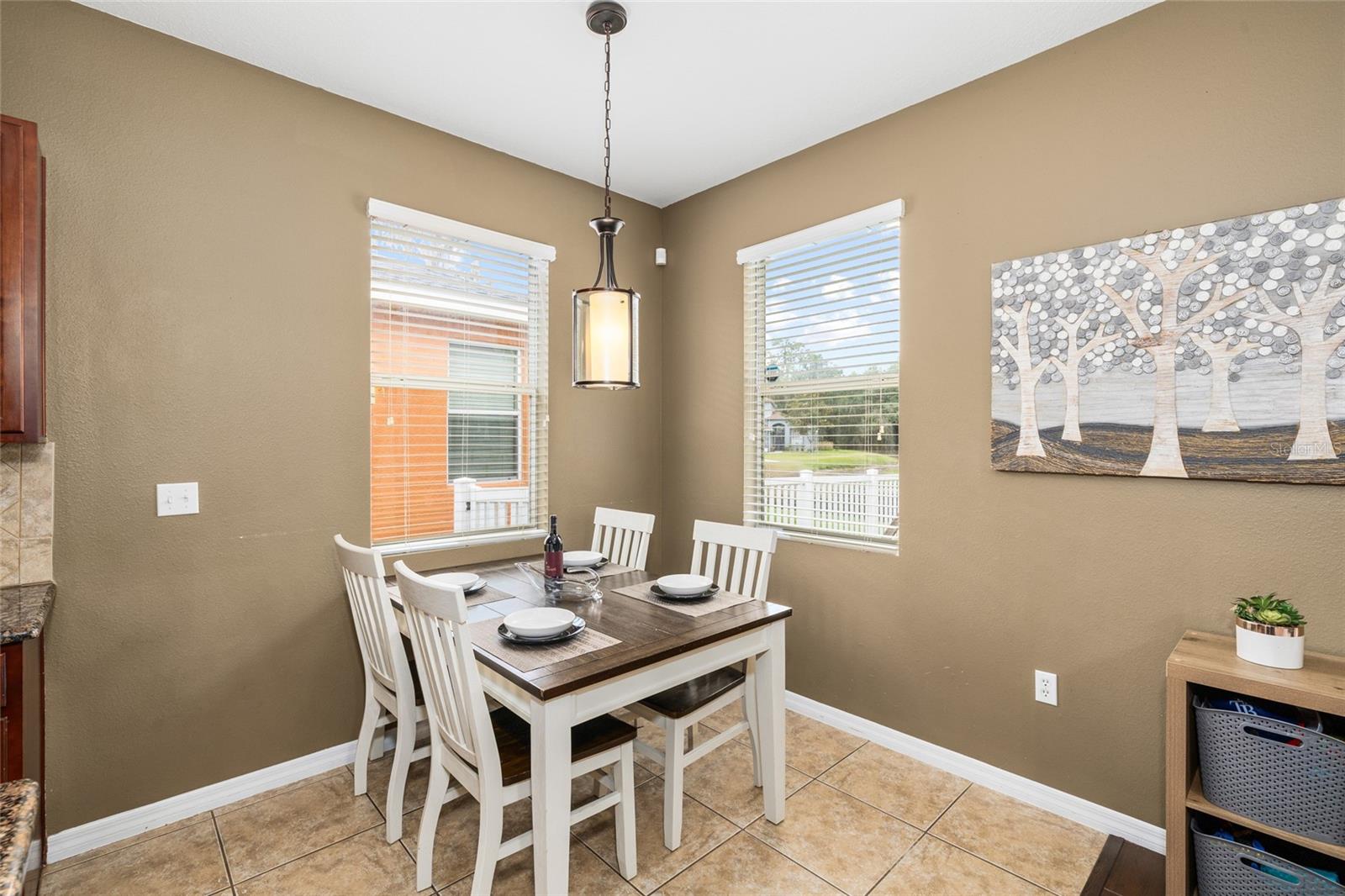 Dinette area with views of Backyard