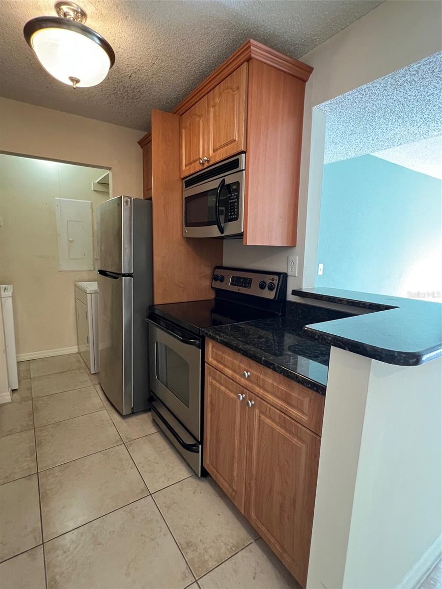 Kitchen with granite countertops