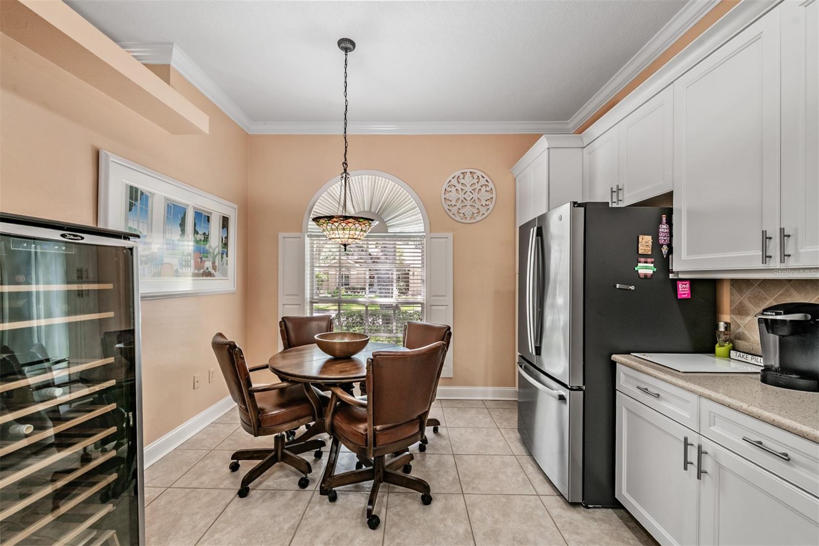 Eat In area, Stainless Steel Appliances, Gas Range and Stone Countertops.