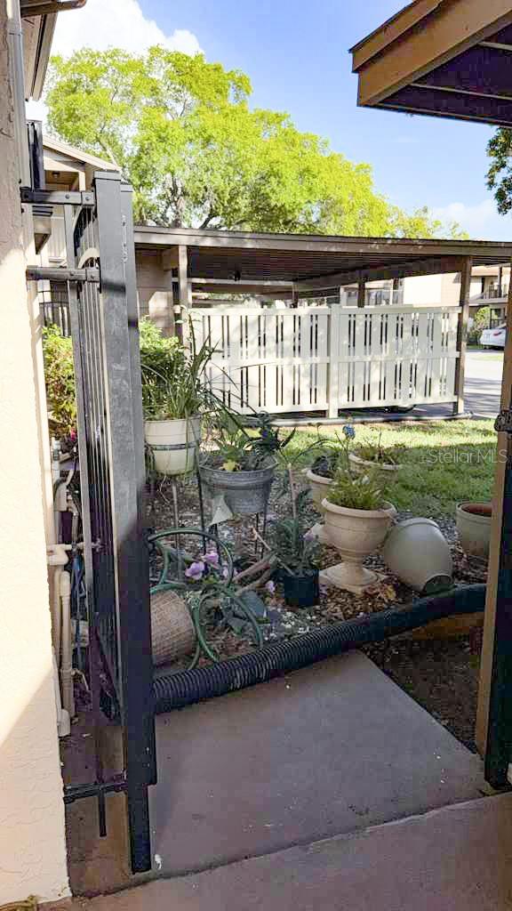 Exiting your private courtyard in the front.