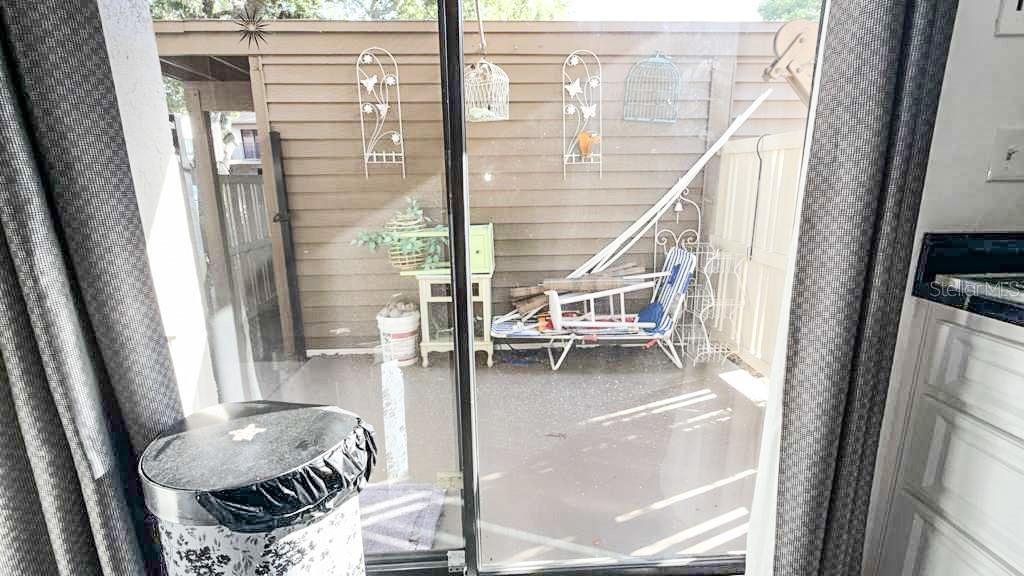 Back patio view from the kitchen