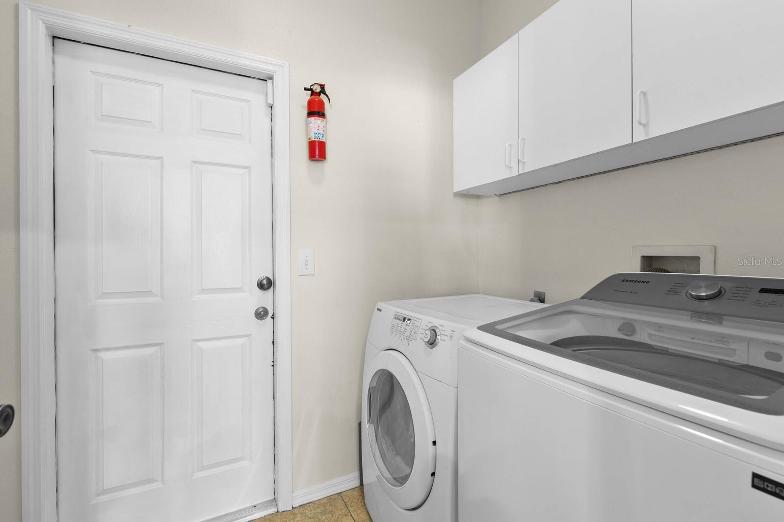 Interior Laundry Room With Cabs for Storage