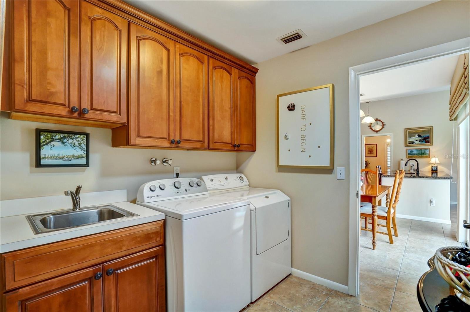 Inside laundry room just off the kitchen.