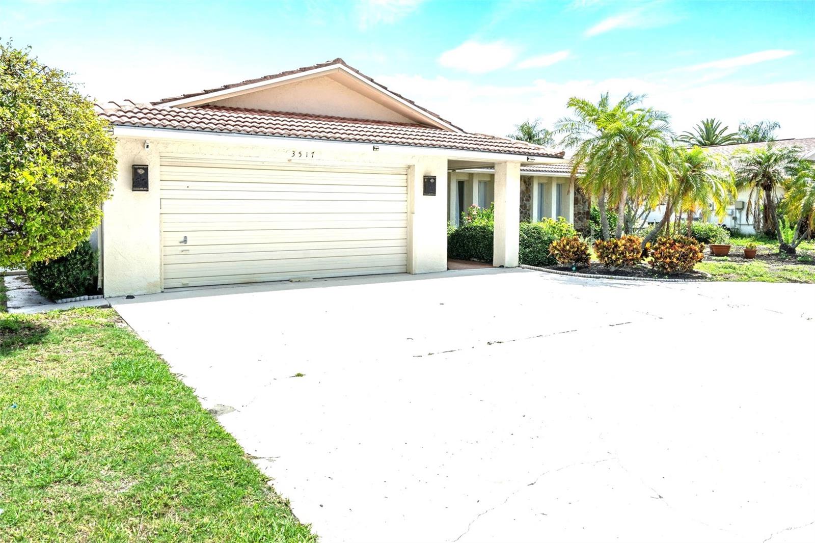 Front View, Circular Driveway, under ground Electrical Wiring.