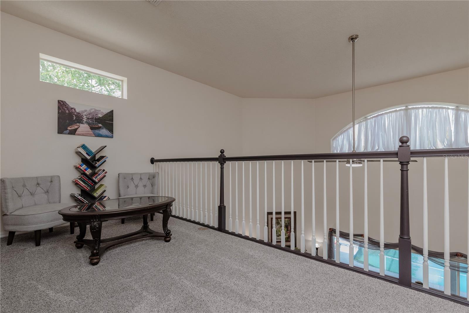 Loft over looking living room.