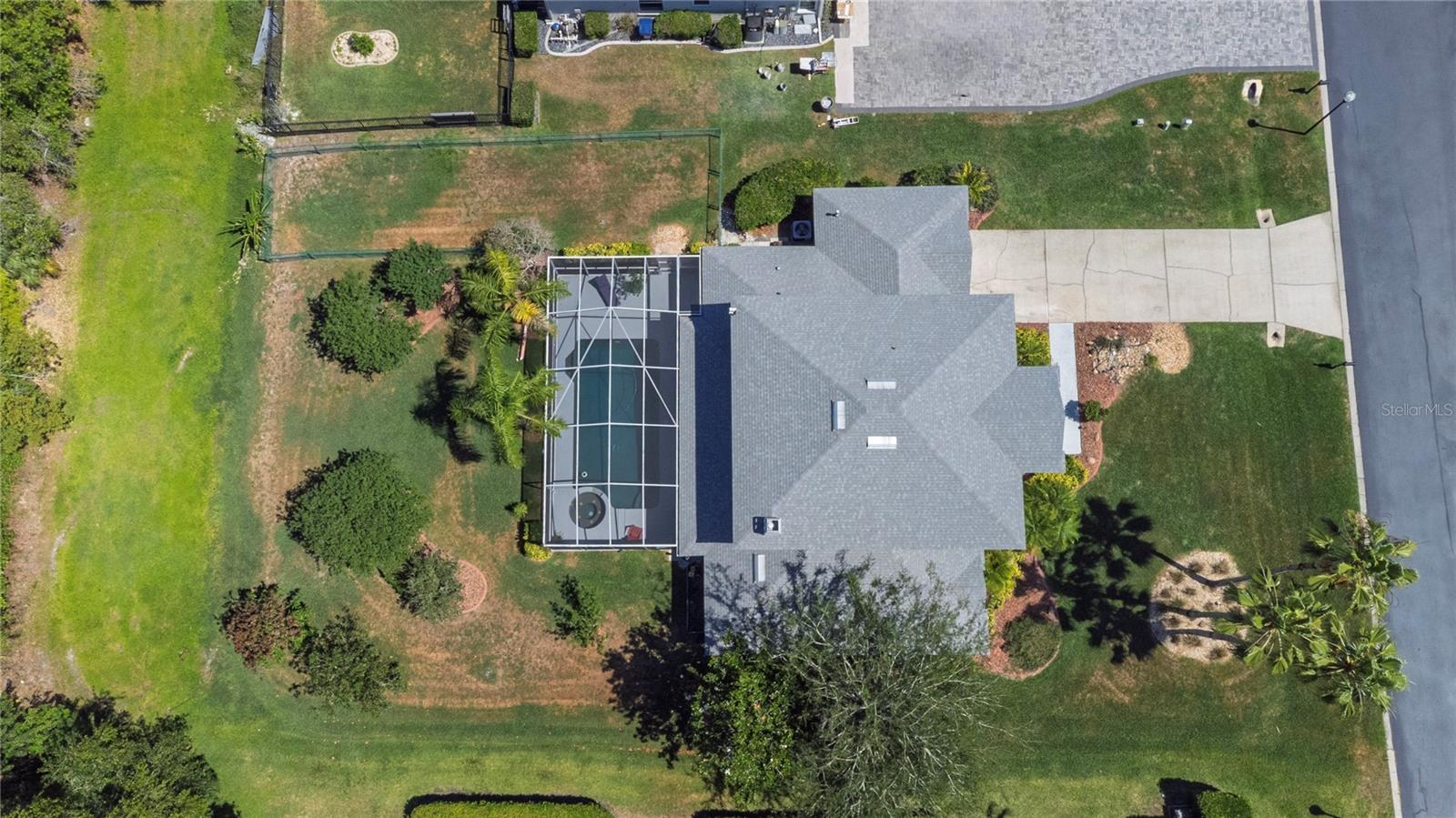 Aerial view of the property.