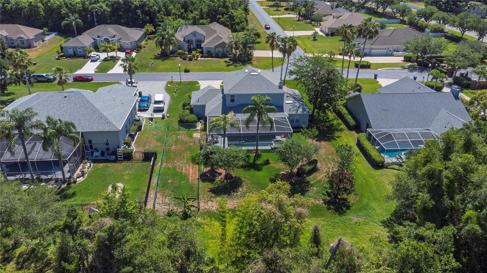 Aerial view of the property.