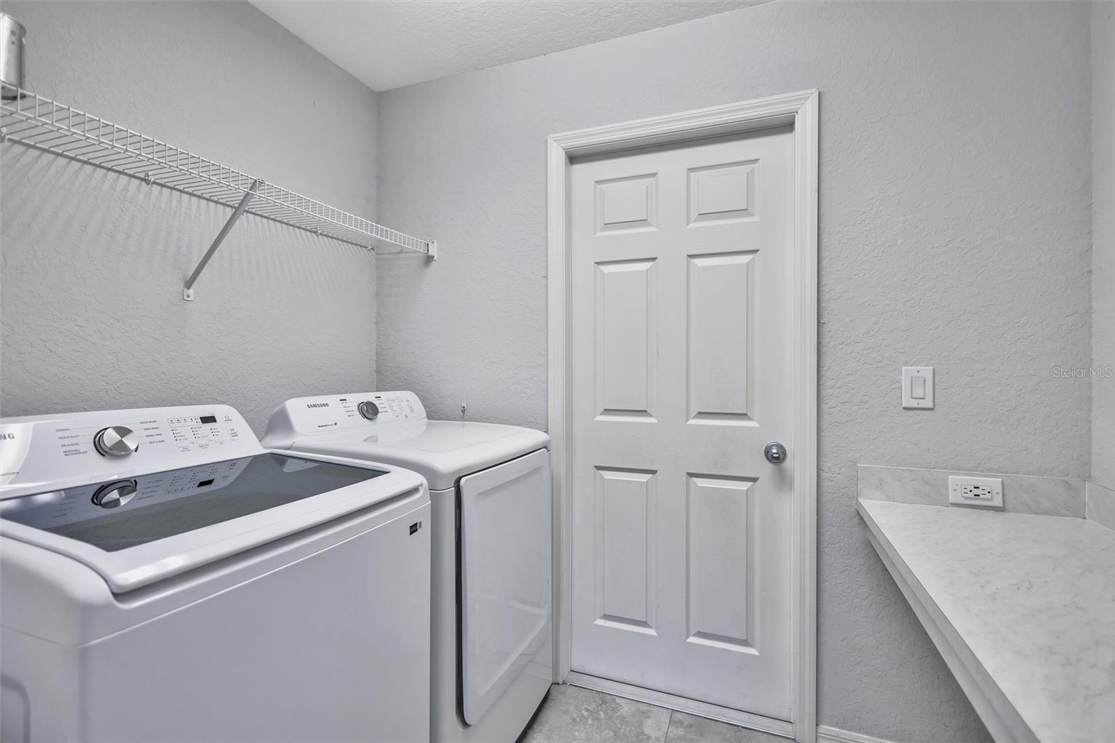 Laundry Room with Samsung Washer/Dryer & Drop Zone