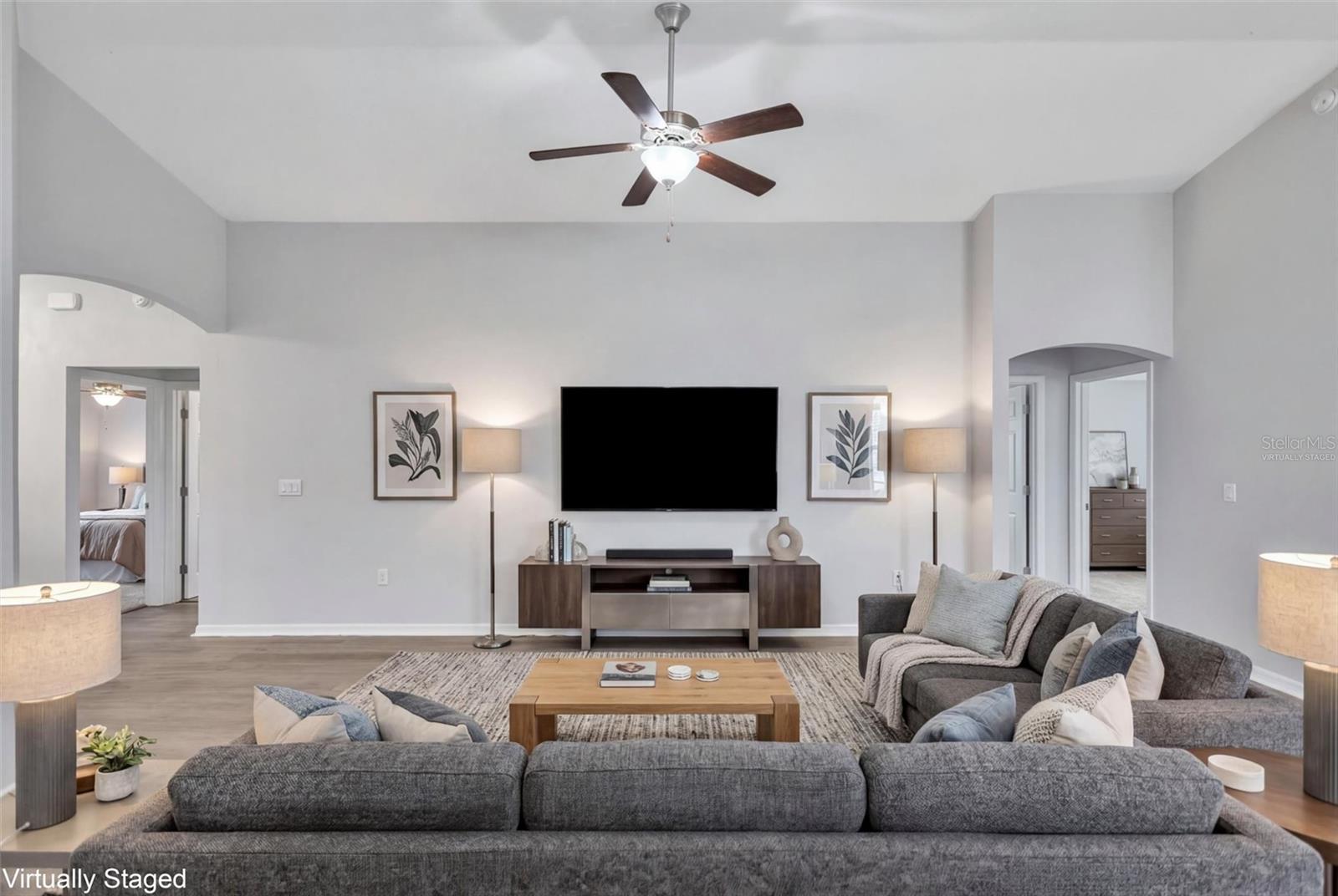 Living Room with Soaring Ceilings