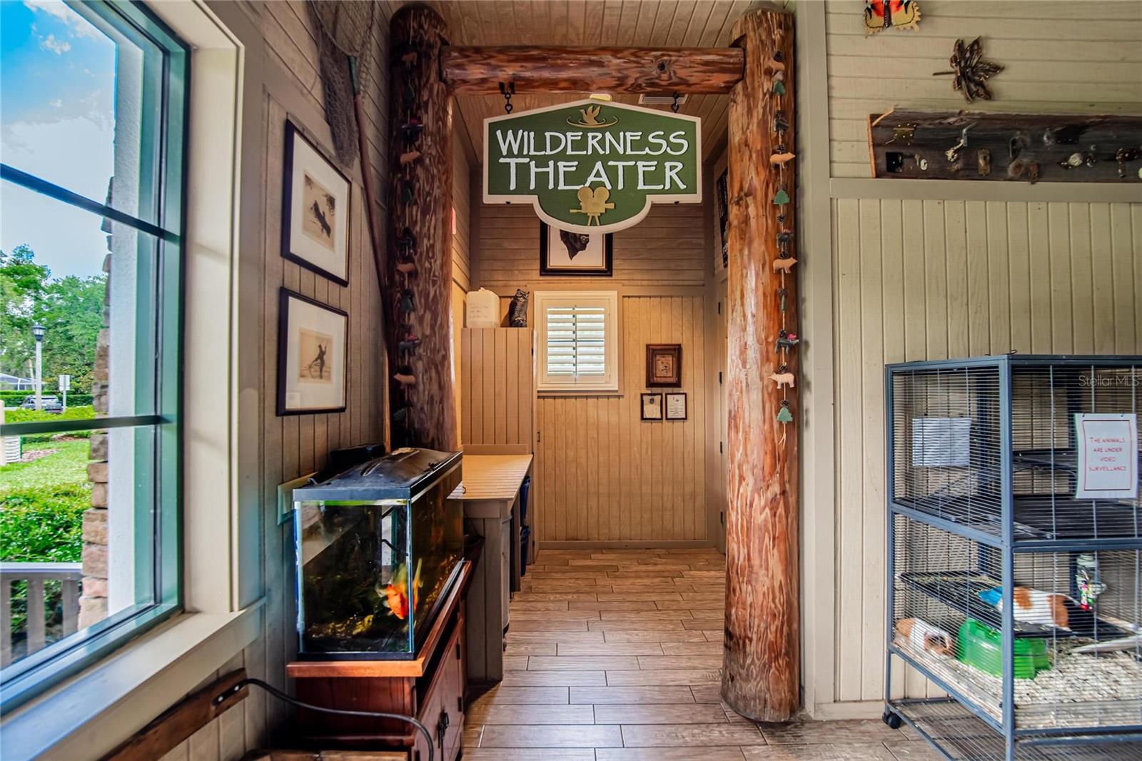 In the Nature Center there is a theater and animals to visit with.