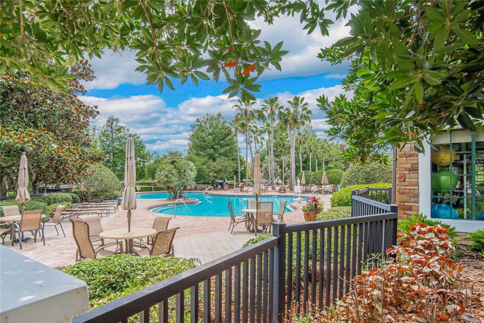 Next to the beautiful pool is the really nice gym