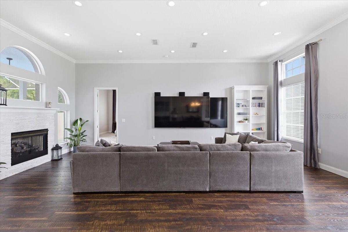 living room with fireplace