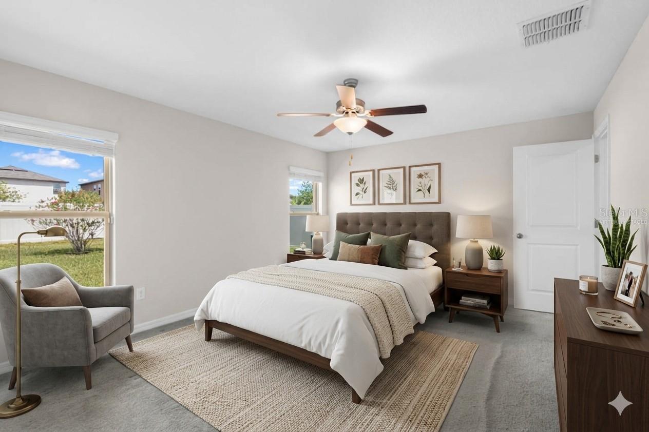 Virtually Staged Master Bedroom