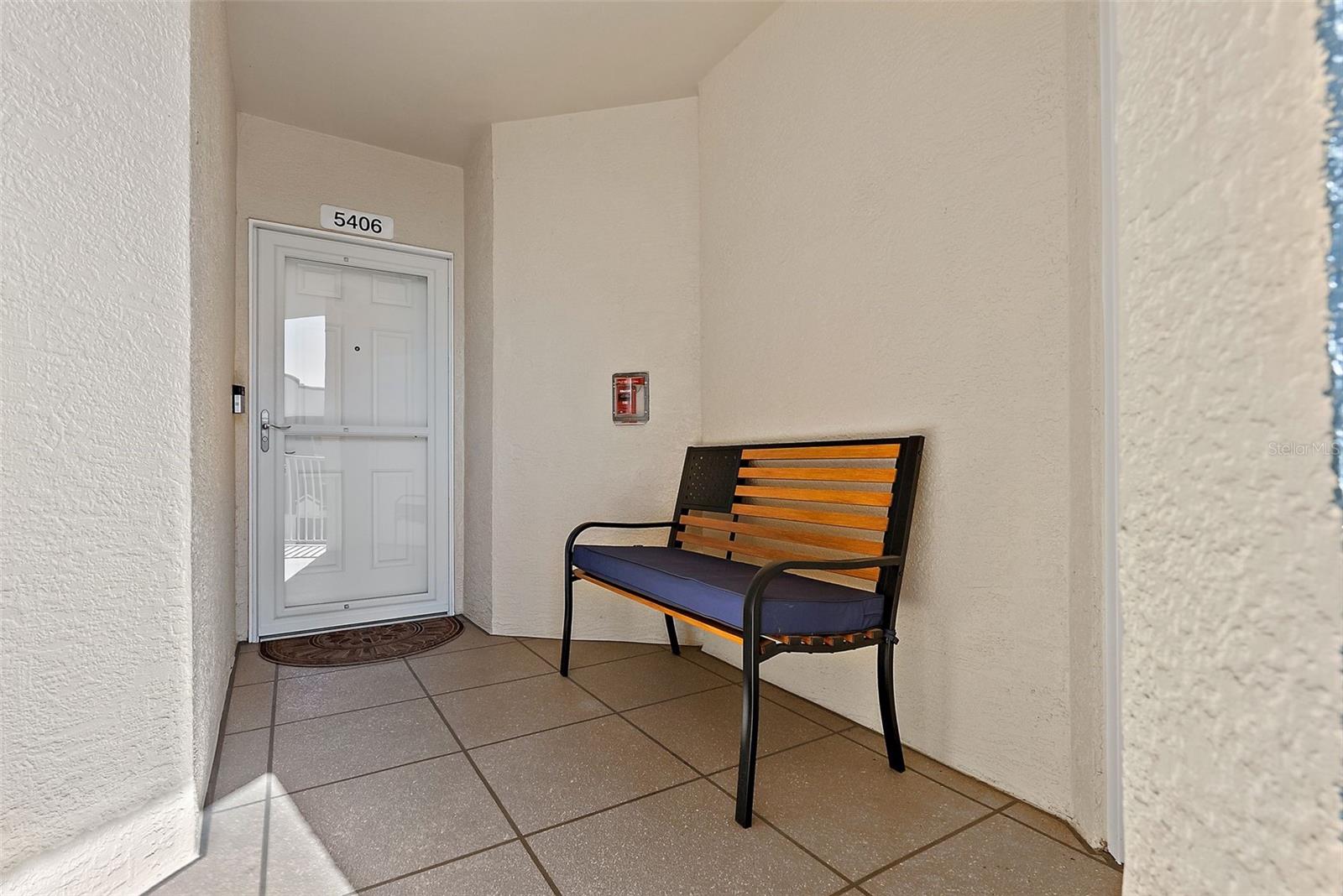 Perfect place for shoe bench outside front door