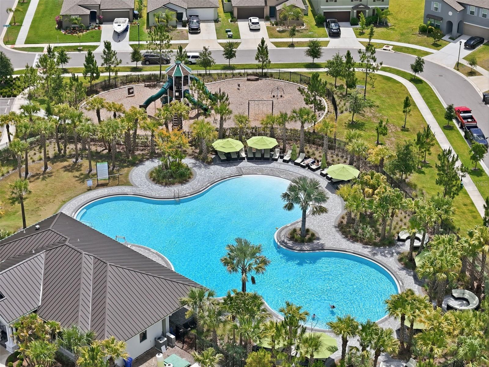 Community pool, playground