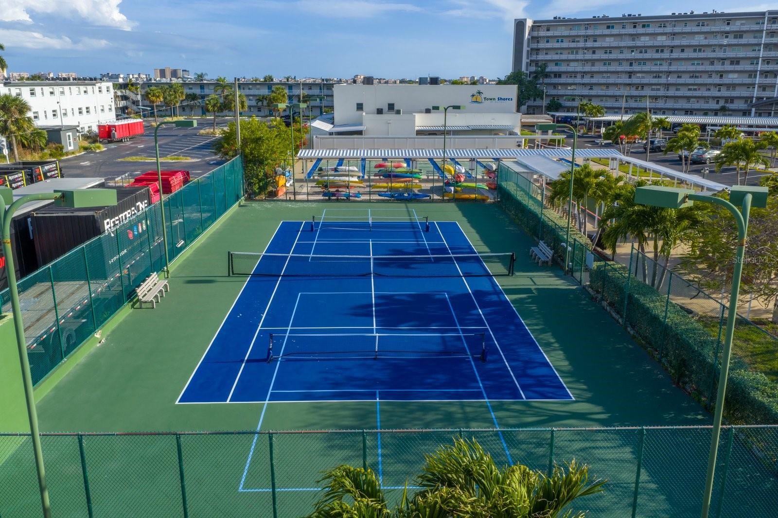 Tennis and Pickle Ball courts are just steps away.