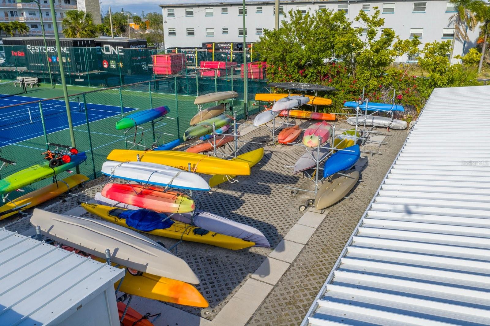 Kayak storage is available.