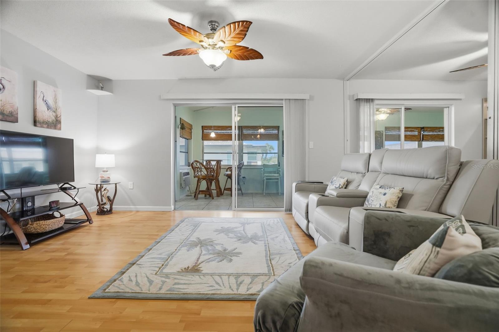 Living room with partition open