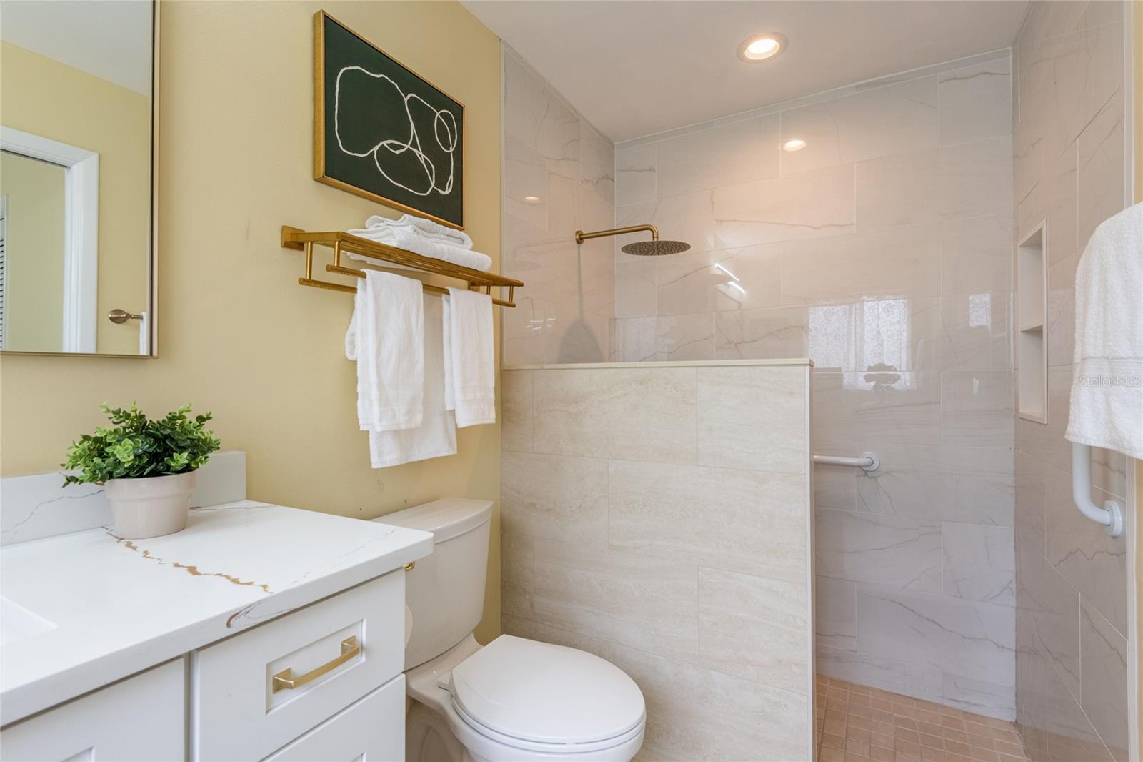 Walk-in shower.