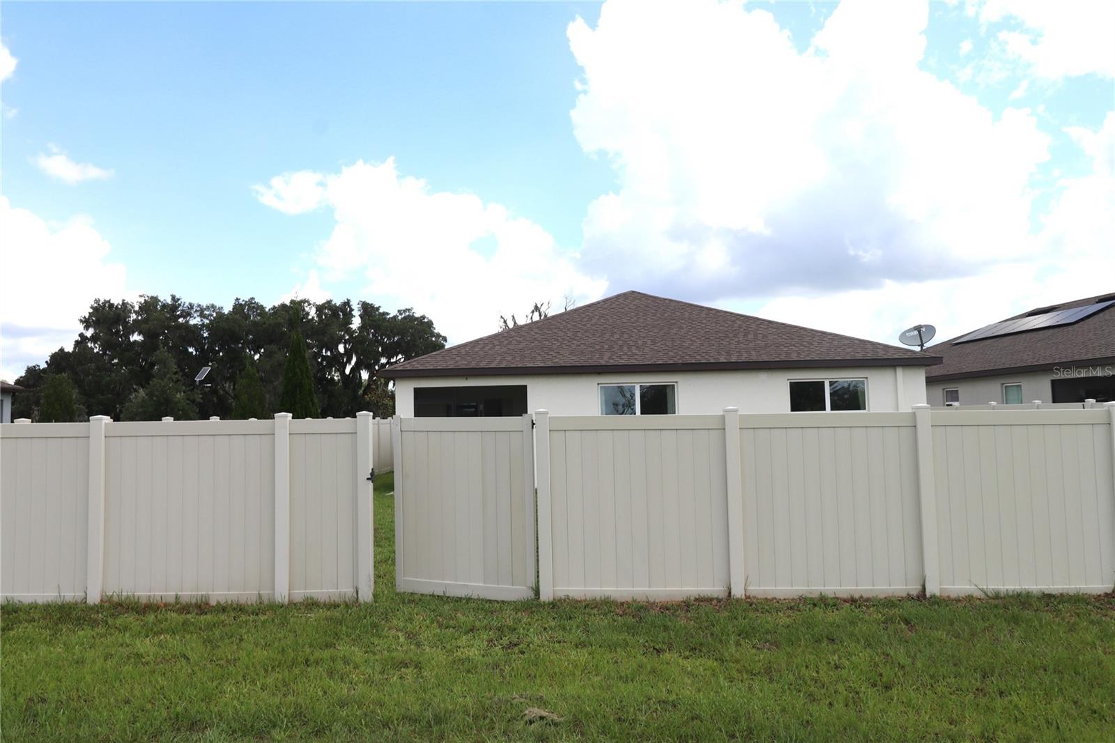 Fully fenced yard
