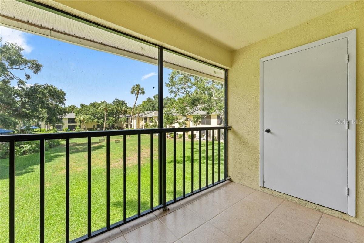 View from screened balcony porch