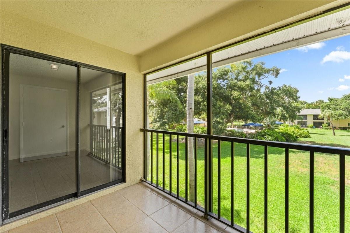 View from screened balcony porch