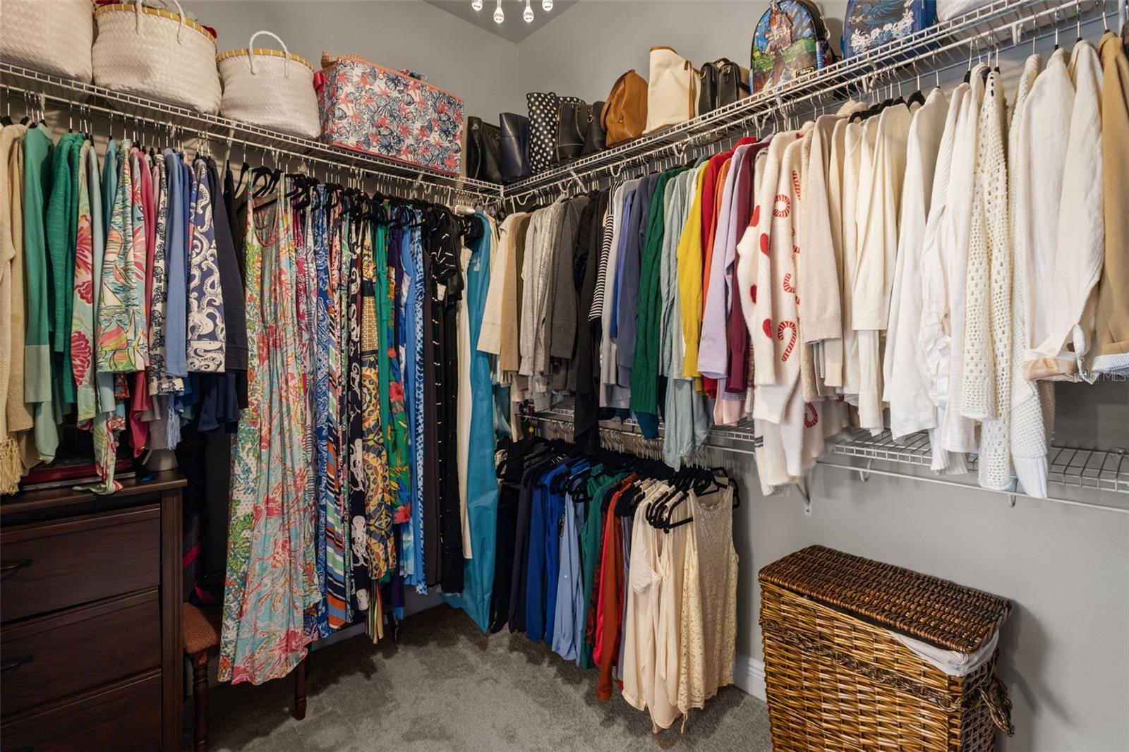 Large walk in primary suite closet