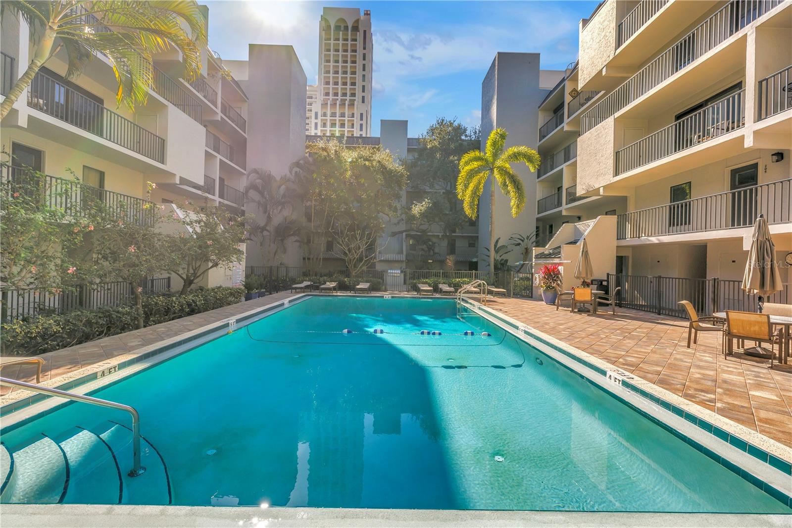 Heated lap pool.