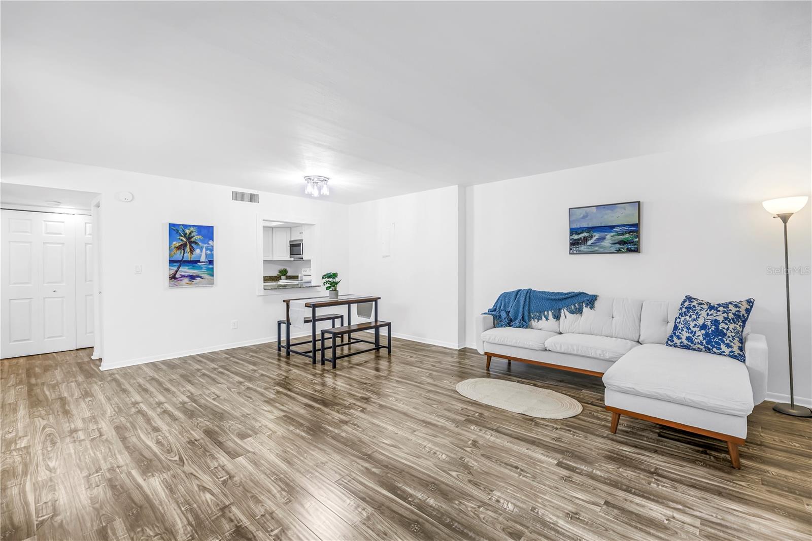 Living and dining room.