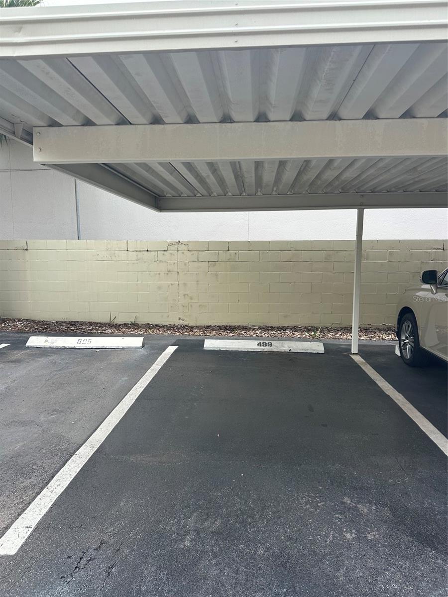 Covered assigned parking space