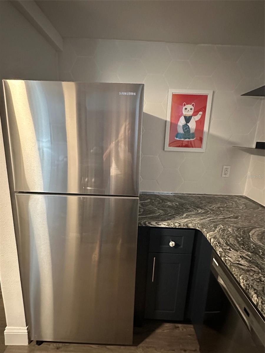Kitchen with stainless steel appliances