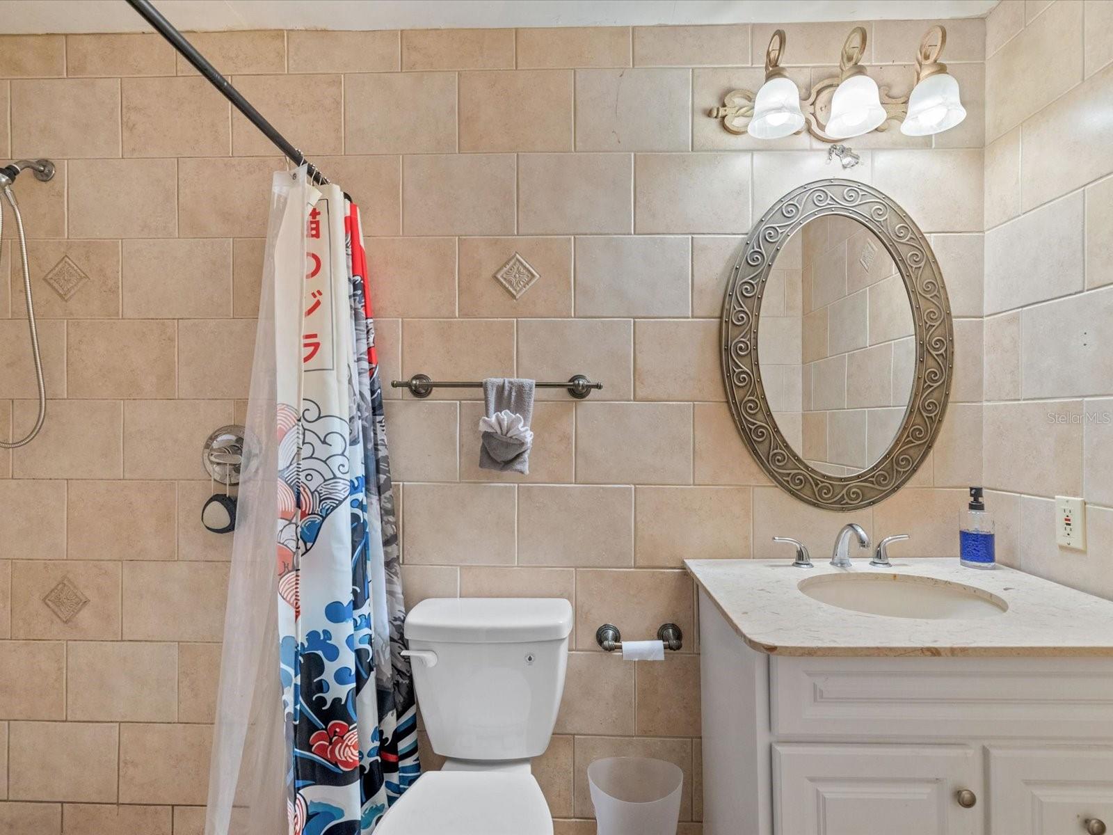 full bath inside utility room