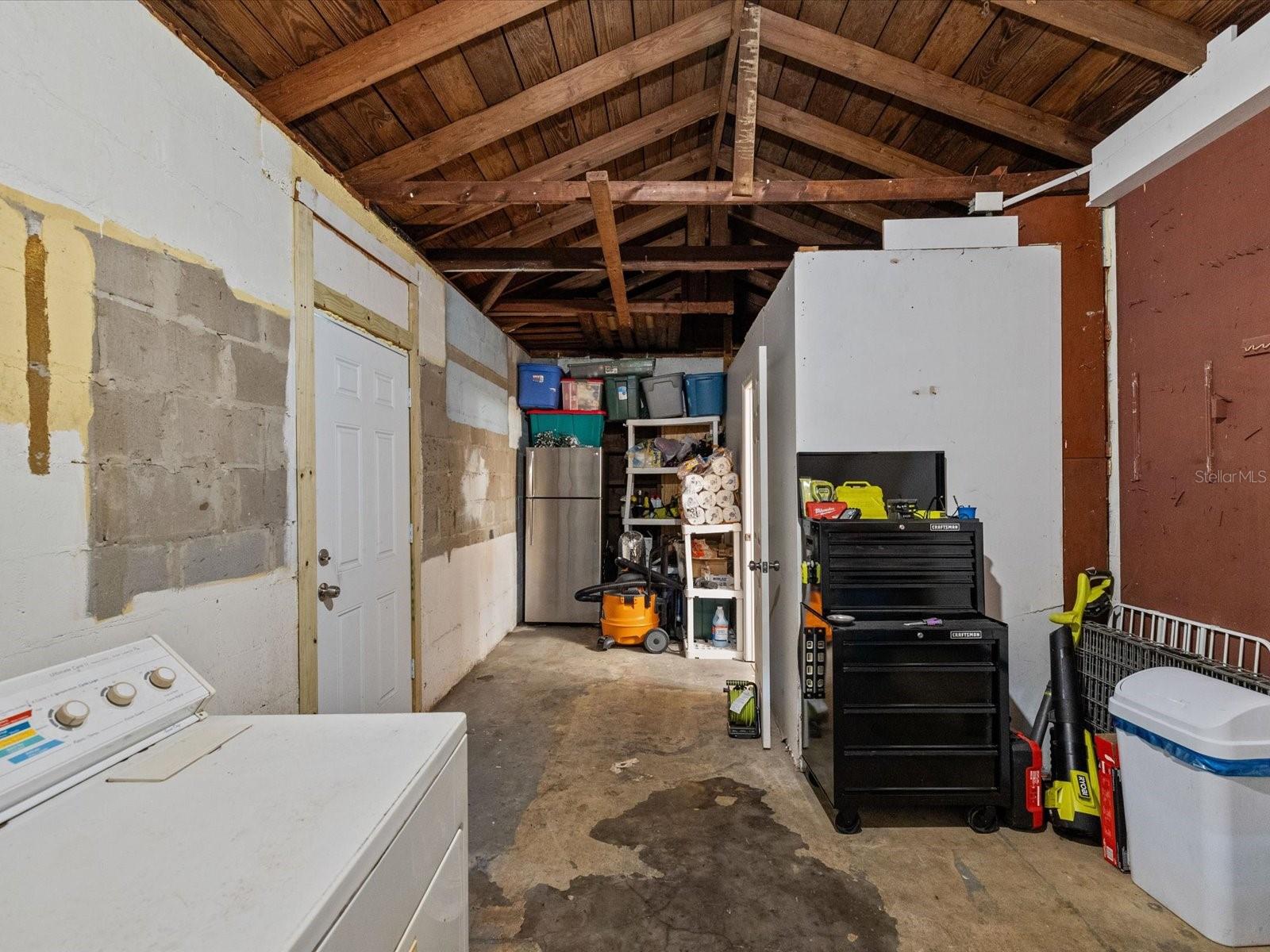 unfinished utility room