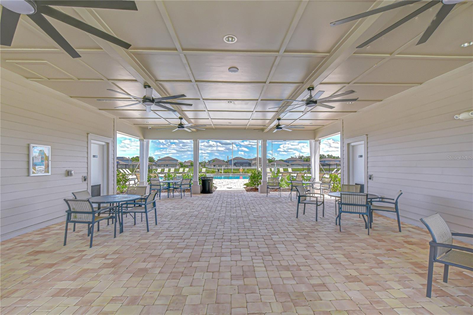 Resort-style covered community patio and pavilion area.