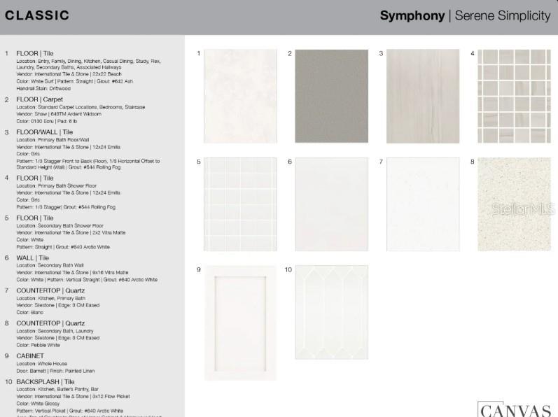 712 Sky Shade Drive design selections. Home is currently under construction and selections are subject to change.