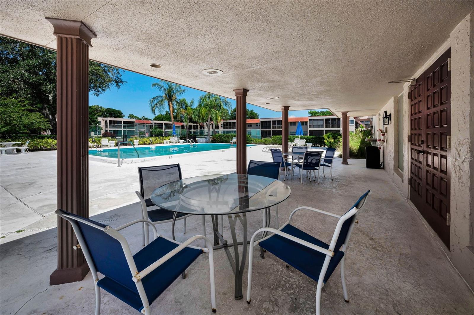 Nice covered area at the pool.